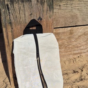 Upcycled Sailcloth Shoe Bag, Travel Storage Pouch, Holiday Packing Organizer
