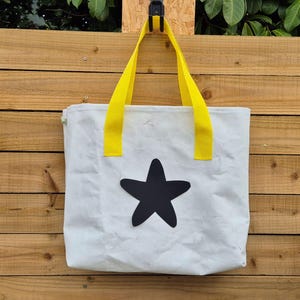 Upcycled Sailcloth Tote Bag: Handmade Shoulder Bag with Weathered Look - nautical style