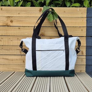 Large Sail Tote – Weekender with Double Zip - Carry-On Luggage - Sailcloth Travel Bags - Handmade in Dorset