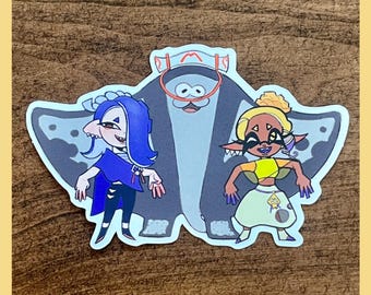 Splatoon Deep Cut Shiver, Frye, and Big Man Matte Sticker