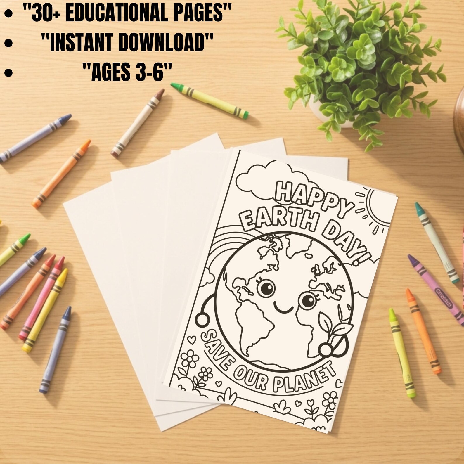 Earth Day Activity Bundle for Kids, 30+ Pages Preschool Worksheets ...