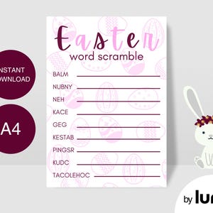 Easter Word Scramble Printable Fun Easter Game for Kids Educational Activity Instant Download PDF Easter Worksheet