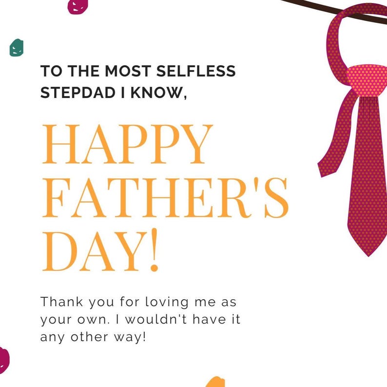 Editable Father's Day Card for Step Dad - Etsy