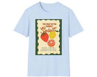 Feminist Spirit Retro Fruit T-Shirt, Equality Autonomy Print