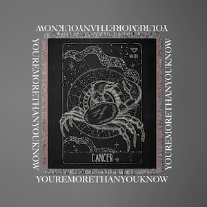 Gift For Her, Cancer Star Sign, Woven Blanket, Cozy Throw, Wall Tapestry, Picnic Blanket, Home Decor