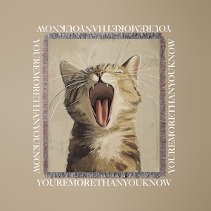 Gift For Cat Lovers, Woven Blanket, Unique Decor for Cat Lovers, Perfect Gift for Home, Throw Blanket for Picnic, Cat-Themed Homeware