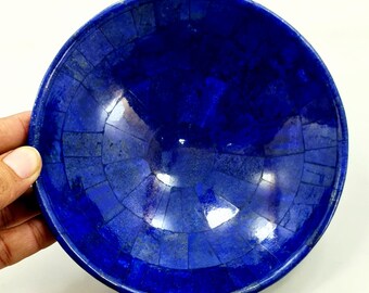Ręcznie robiona misa z lapis lazuli - 800 gramów - 20 cm