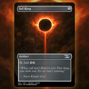 Sol Ring X procuration Dark Souls | Carte de procuration personnalisée Full Art Magic the Gathering - carte de jeu personnalisée pour commandant