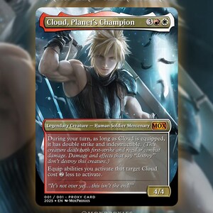 Cloud, champion de la planète | Art alternatif Final Fantasy | Cartes magiques personnalisées pleines d'oeuvres d'art