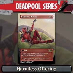 Offre Deadpool x Harmless | Carte de procuration personnalisée Full Art Magic the Gathering - carte de jeu personnalisée pour commandant