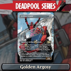Deadpool x Golden Argosy | Gepersonaliseerde proxy Full Art Magic the Gathering-kaart non-folie/folie - aangepaste gamekaart voor commandant