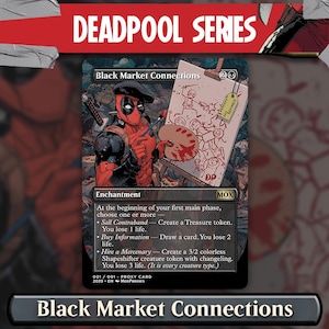 Deadpool x Black Market Verbindungen | Personalisierte Proxy Full Art Magic the Gathering Karte Non-foil/Foil - Custom Game Card for Captain