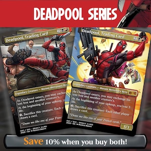 Deadpool, tarjeta coleccionable/tarjeta proxy personalizada con arte completo de Magic the Gathering (no foil/foil) - Tarjeta de juego personalizada para Commander