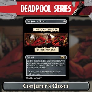 Deadpool x Zaubererschrank | Personalisierte Proxy Full Art Magic the Gathering Karte Non-foil/Foil - Custom Game Card for Captain