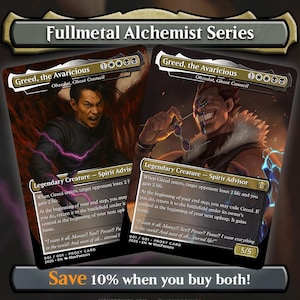 Cupidité de Fullmetal Alchemist | Cartes magiques personnalisées pleines d'oeuvres d'art