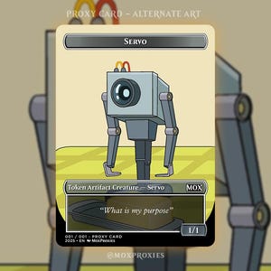 Rick & Morty MTG Servo Token Proxy: Custom Full Art Magic Card