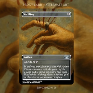 Mandataire de l'Attaque des Titans Sol Ring X | Carte de procuration personnalisée Full Art Magic the Gathering - carte de jeu personnalisée pour commandant