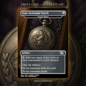 Proxy Arcane Signet X Fullmetal Alchemist | Cartes magiques pleines d'oeuvres d'art proxy personnalisées sans papier d'aluminium/aluminium - Cartes personnalisées pour EDH