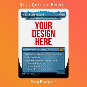 Carte personnalisée Magic The Gathering | Proxy personnalisé sans feuille/feuille | Cadeau idéal pour les joueurs de Magic
