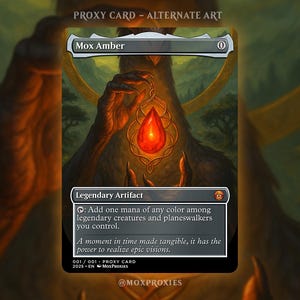 Ambre Mox - Thème dragon fantastique | Cartes magiques personnalisées pleines d'oeuvres d'art - Cartes personnalisées pour EDH