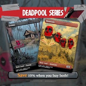 Basic Lands Bundle - Deadpool | Personalized Proxy Full Art MtG Card Non-foil/Foil