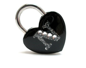 Monogram Heart Shaped Working Padlock Personalized with Your Initial