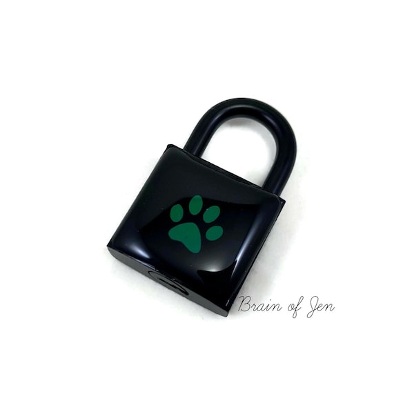 Black and Green Paw Print Lock