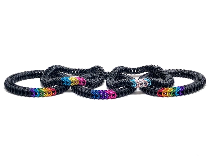 LGBTQ Pride Flag Stretch Bracelet Choose Gay Trans Bi or Pan