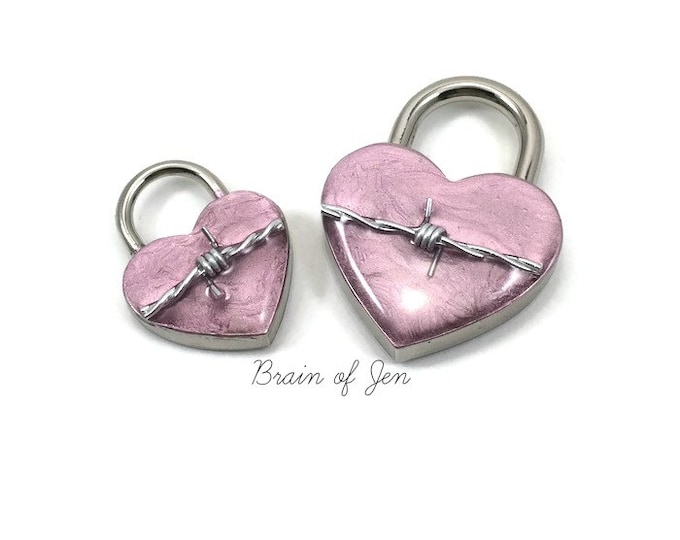 Pink Working Padlock with Real Barbed Wire You Choose Size