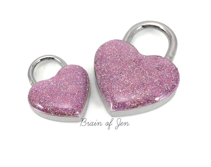 Pink Heart Padlock for Day Collars BDSM Bondage Jewelry