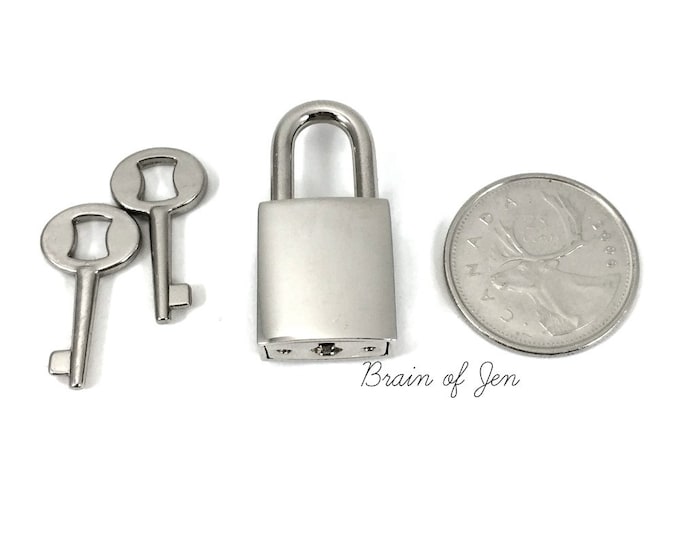 Small Square Padlock Working Lock for Submissive Collars or Cuffs