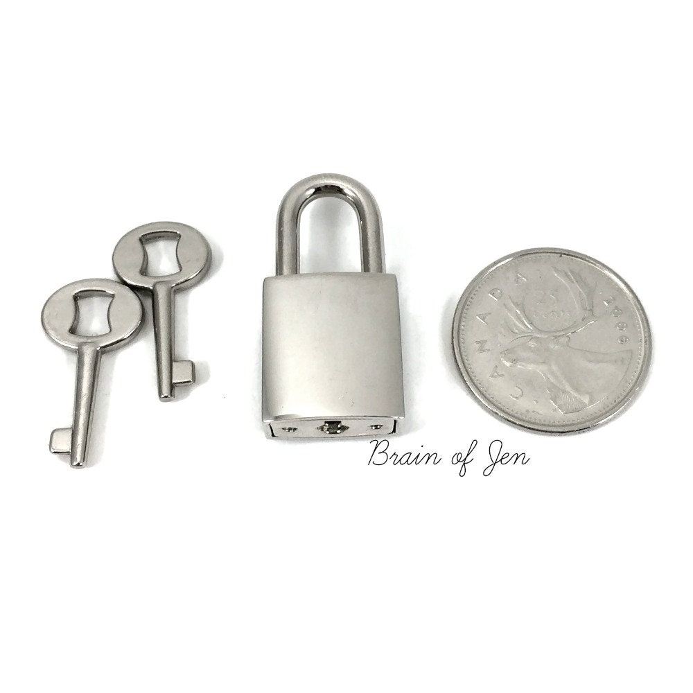 Small Square Padlock Working Lock for Submissive Collars or Cuffs
