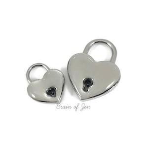 Heart Lock with Clear Resin Coating Protect from Nickel Allergies