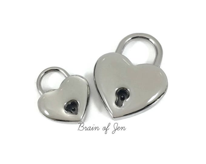 Heart Lock with Clear Resin Coating Protect from Nickel Allergies