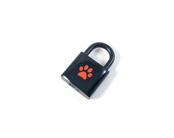 Black and Orange Paw Print Lock