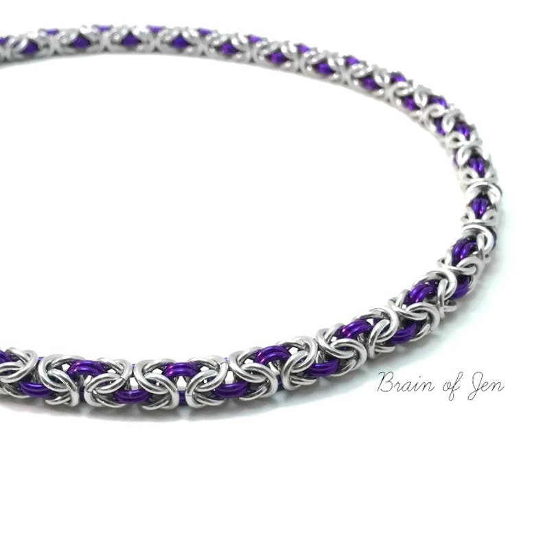 BDSM Slave Collar Silver & Violet Purple with Heart and Barbed Wire Lock Submissive Collar image 3