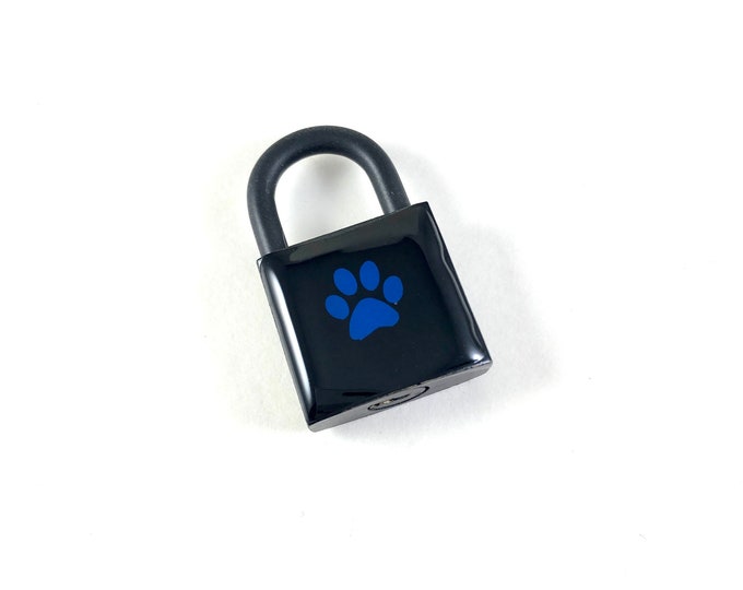 Black and Blue Paw Print Padlock