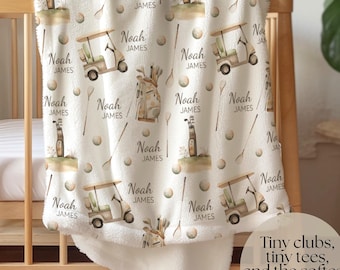 Personalized Golf Blanket baby boy gift golfer gift Golf Nursery decor Baby golf gifts for newborn Golf baby shower gift baby boy golf gifts