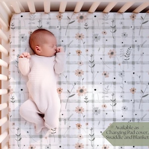 Wildflower crib bedding set for girls Crib bedding sheets Earth tones Wildflower Nursery decor Wildflower blanket Floral crib bedding floral