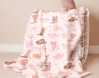 Westerse babydeken Cowgirl kinderkamer inrichting Cowgirl laarzen westerse kinderkamer beddengoed meisje wieg beddengoed set westerse babymeisje cadeau voor nieuwe moeder