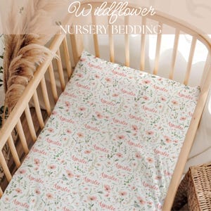 Wildflower Blanket for Girl Baby Shower Gift for new Mom Personalized wildflower swaddle First Birthday Gift for daughter Wildflower Nursery Crib Sheet 28"x52"