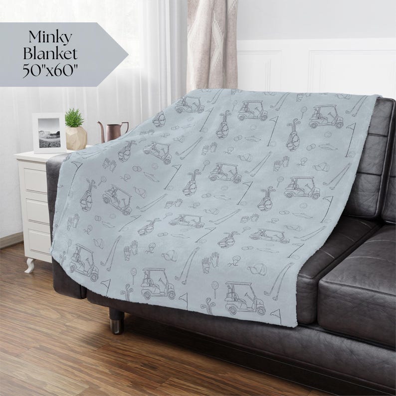 Baby’s first golf crib sheet and nursery bedding perfect for baby registry or baby shower. Blue golf blanket, nice gift for baby boy.