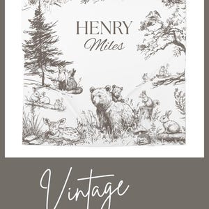 Personalized woodland baby blanket for Easter gift, soft spring baby shower present with woodland décor style for nursery and toddler room.