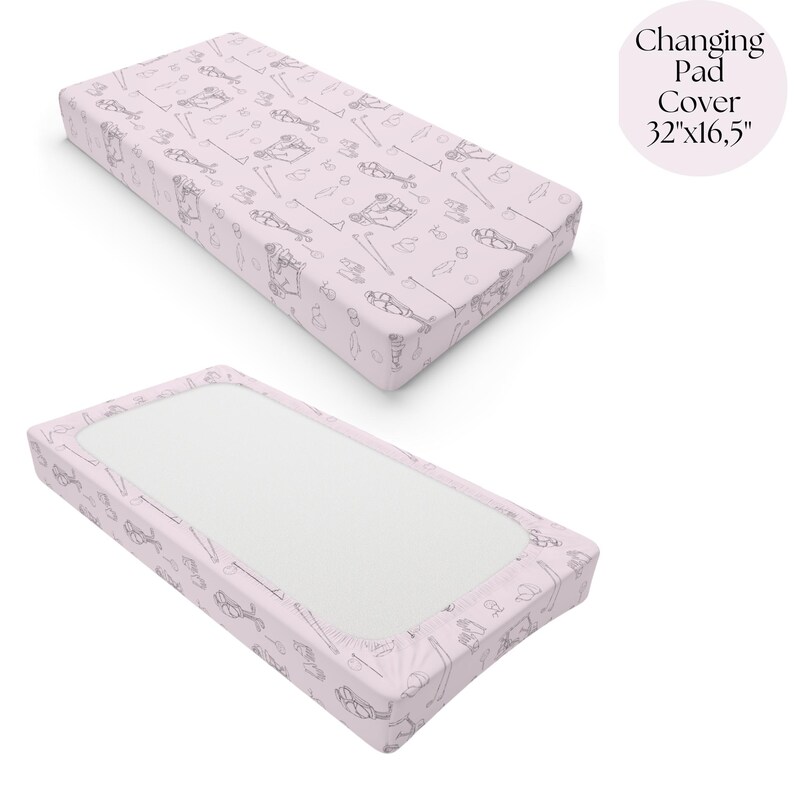 Golf nursery Golf Changing Pad cover and matching golf baby blanket for new parents decorating a golf-themed nursery.