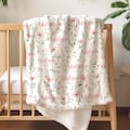 Wildflower baby blanket Custom name Blanket for girl Wildflower Nursery decor Floral blanket gift personalized floral blanket newborn girl product logo