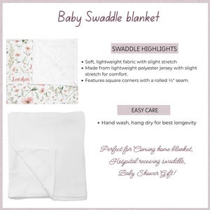 Wildflower Blanket for Girl Baby Shower Gift for new Mom Personalized wildflower swaddle First Birthday Gift for daughter Wildflower Nursery image 11