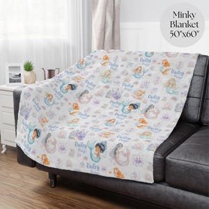 Soft Custom Kid Blanket as a Christmas gift for little girl, personalized mermaid blanket for cozy winter memories.