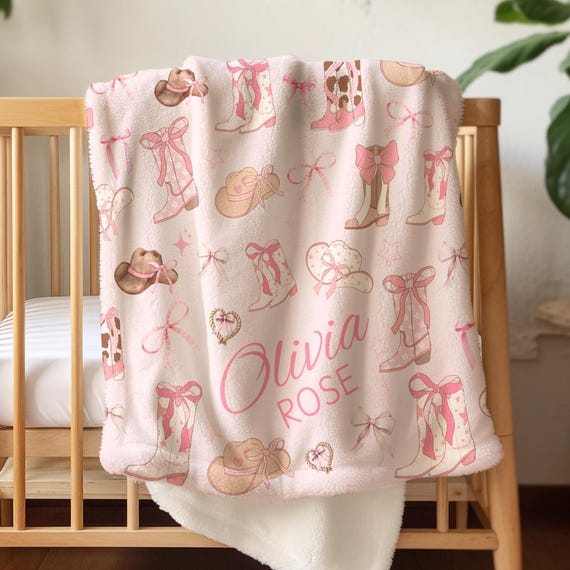Western blanket Personalized Cowgirl Blanket baby gift Wester Nursery decor Cowgirl Nursery Girl Western gift Western girl gift Western room