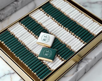 50 bombones de lujo para bodas, chocolates personalizados, regalos de boda, regalos de boda, regalos para invitados, chocolates de compromiso