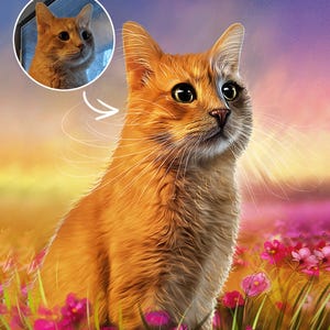 Dipinto a olio personalizzato su tela con ritratto di animale domestico, opera d'arte commemorativa con cornice personalizzata per gli amanti degli animali, regalo unico per le mogli amanti dei gatti.
